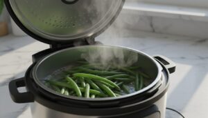découvrez l'astuce infaillible pour maîtriser la cuisson des haricots verts à la cocotte-minute et obtenir des légumes parfaitement croquants en un temps record.